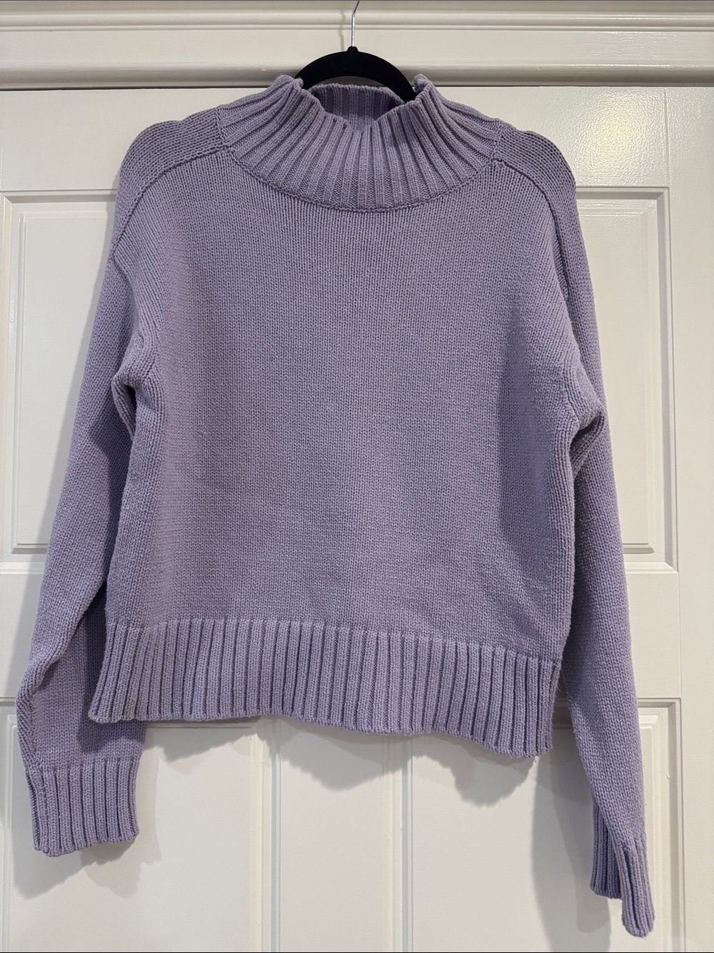 Ann Taylor Lavender Ribbed Turtleneck Sweater